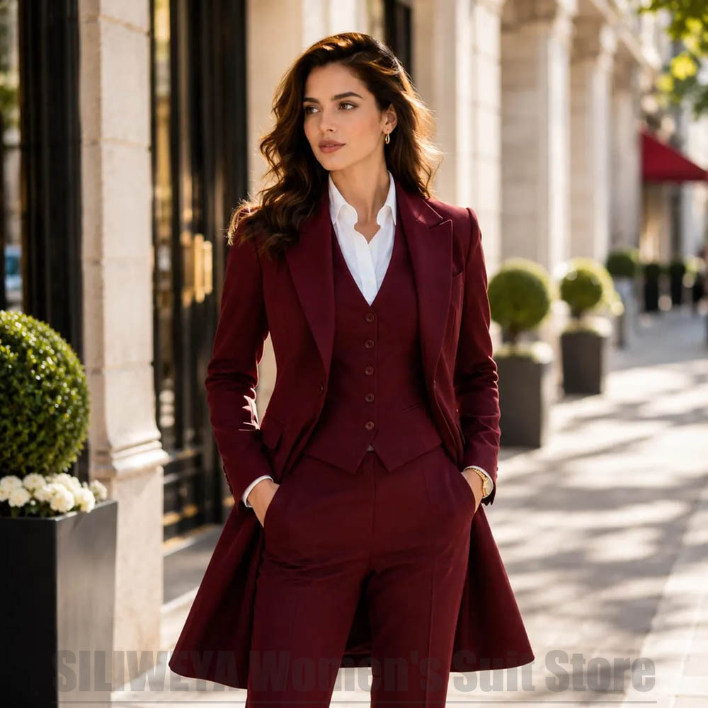 Women'S Formal Wear Pants Suit - Şık Kadınlar İçin 3 Parçalı Takım