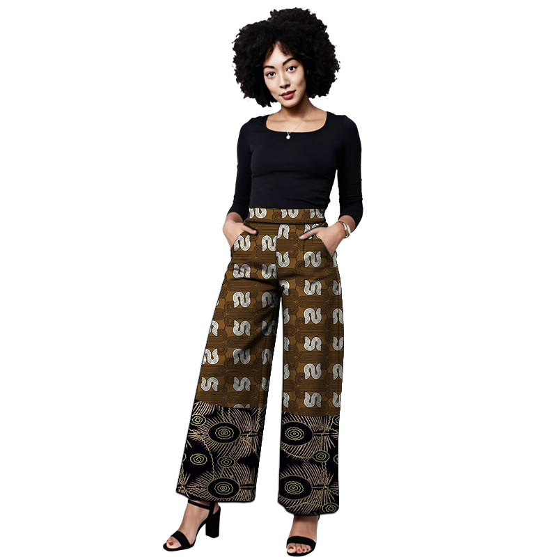 Tailored Trouser Wide - Ankara Outfit Kadın Patchwork Pantolon Geniş