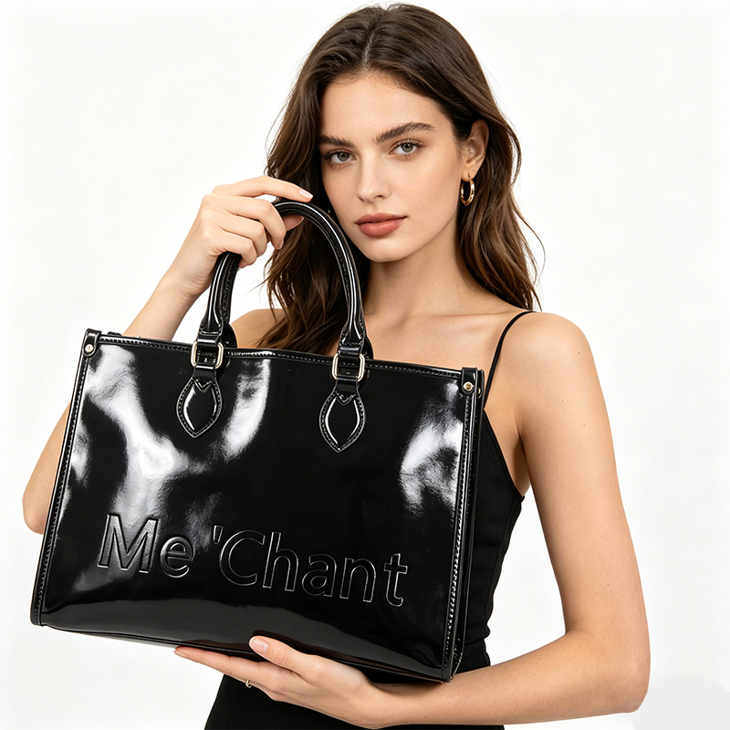 Kadın Siyah Parlak Patent PU D - Shoulder Bag Structured incelemesi ve fiyatı