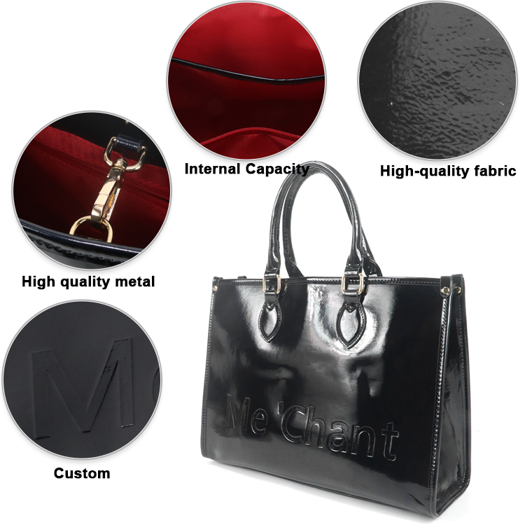 Kadın Siyah Parlak Patent PU D - Shoulder Bag Structured incelemesi ve fiyatı