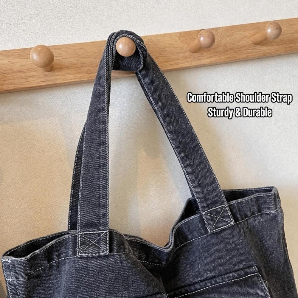 Büyük Kapasiteli Denim Omuz Ça - Shoulder Bag Structured incelemesi ve fiyatı