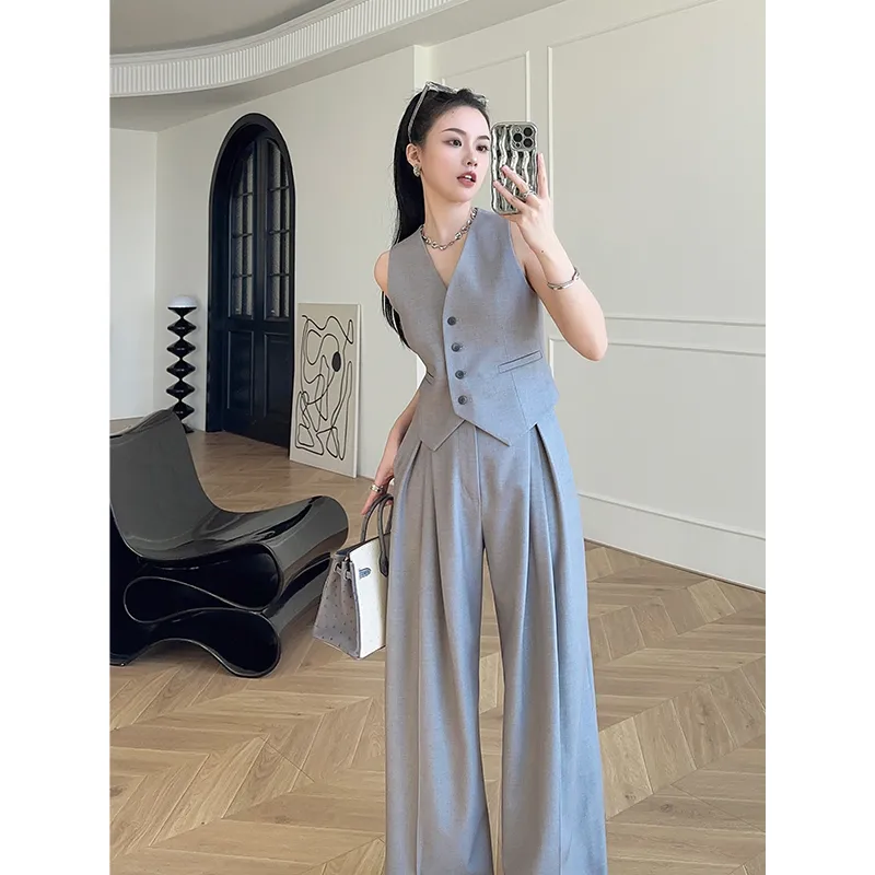 Kadın Kolsuz Yelek Bol Paça Pa - Women Formal Wear Trousers incelemesi ve fiyatı