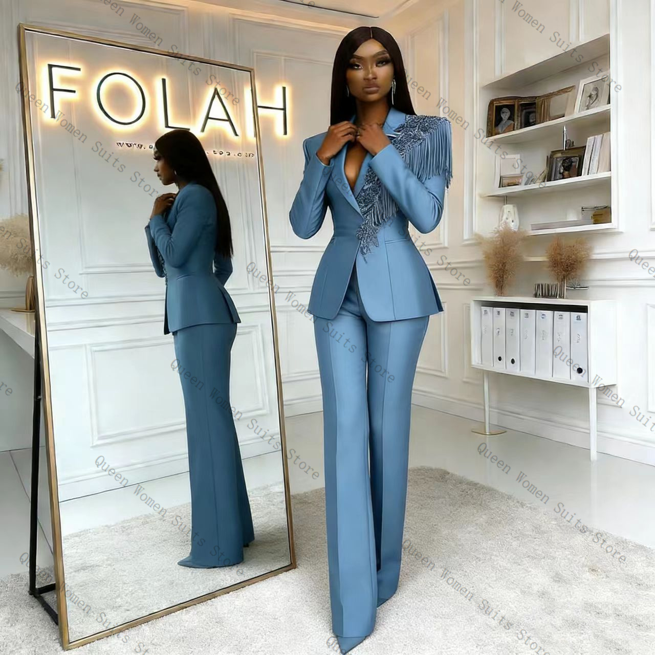 Püskül Mavi Kadın Takım Elbise - Women Formal Wear Trousers incelemesi ve fiyatı
