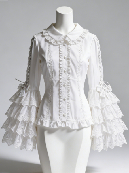 Tatlı Lolita Bluz Dantel Trim  - Formal Wear Japan Women incelemesi ve fiyatı